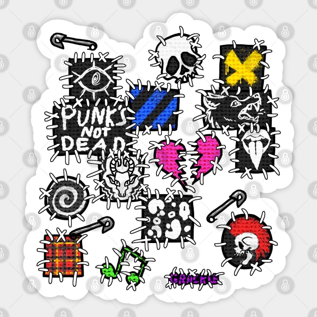 Pretty In Punk Patches Sticker by Jan Grackle